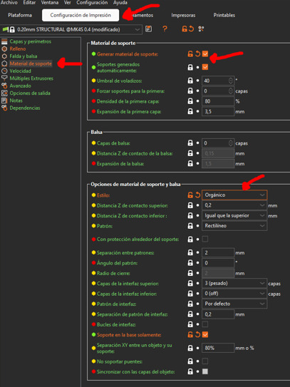 Organic tree supports setup